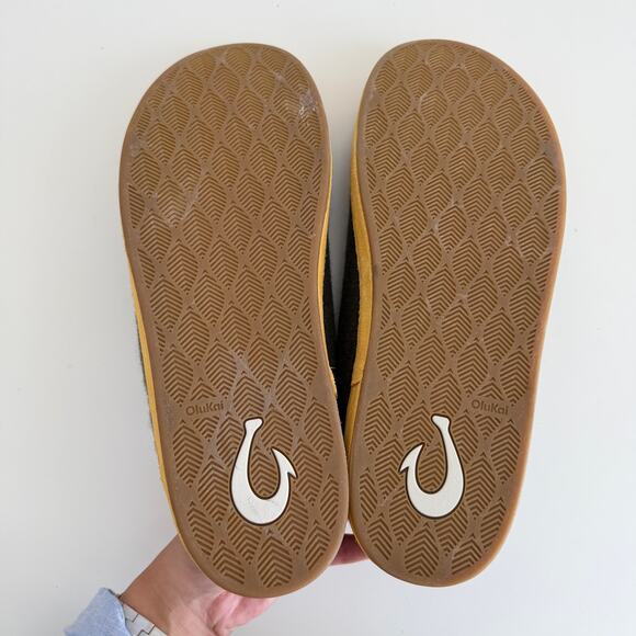 Olukai Hamani‎ Hulu Mens 12 Slippers Green Slip On Shoes Wool Warm Fuzzy Comfort main image 5